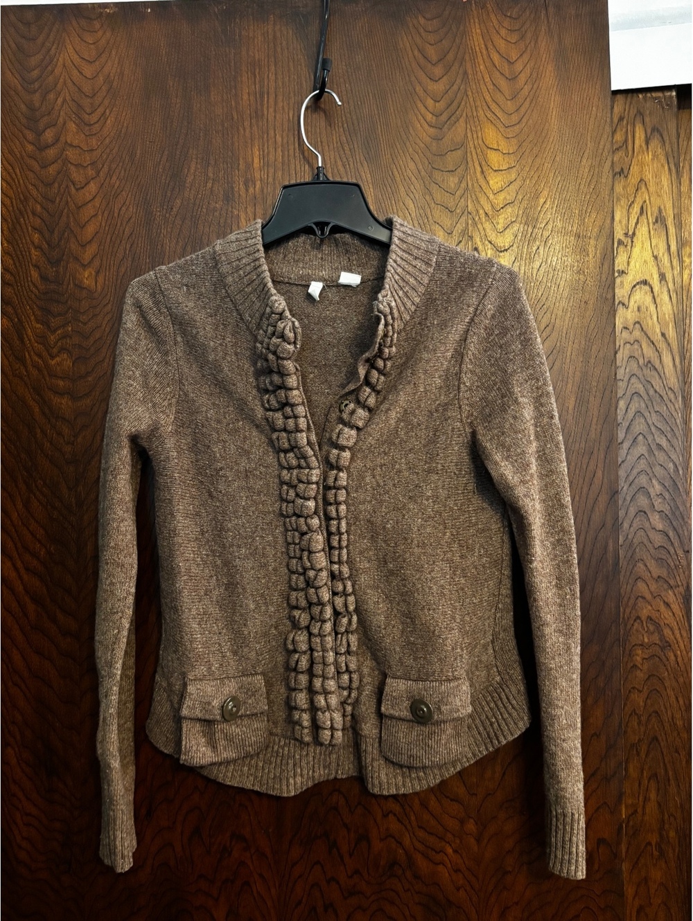 Anthropologie Moth Women's Brown Wool Cardigan Sweater Medium